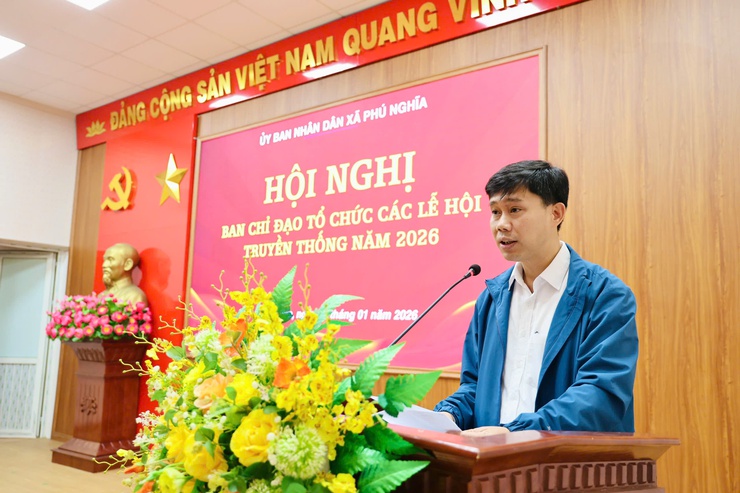 Hội nghị triển khai công tác tổ chức các lễ hội truyền thống xã Phú Nghĩa năm 2026- Ảnh 2.