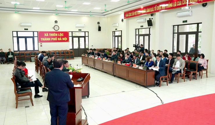 Đoàn giám sát Ban Đô thị HĐND thành phố Hà Nội giám sát các xã Thiên Lộc, Đông Anh, Thư Lâm, Phúc Thịnh và Vĩnh Thanh- Ảnh 1.