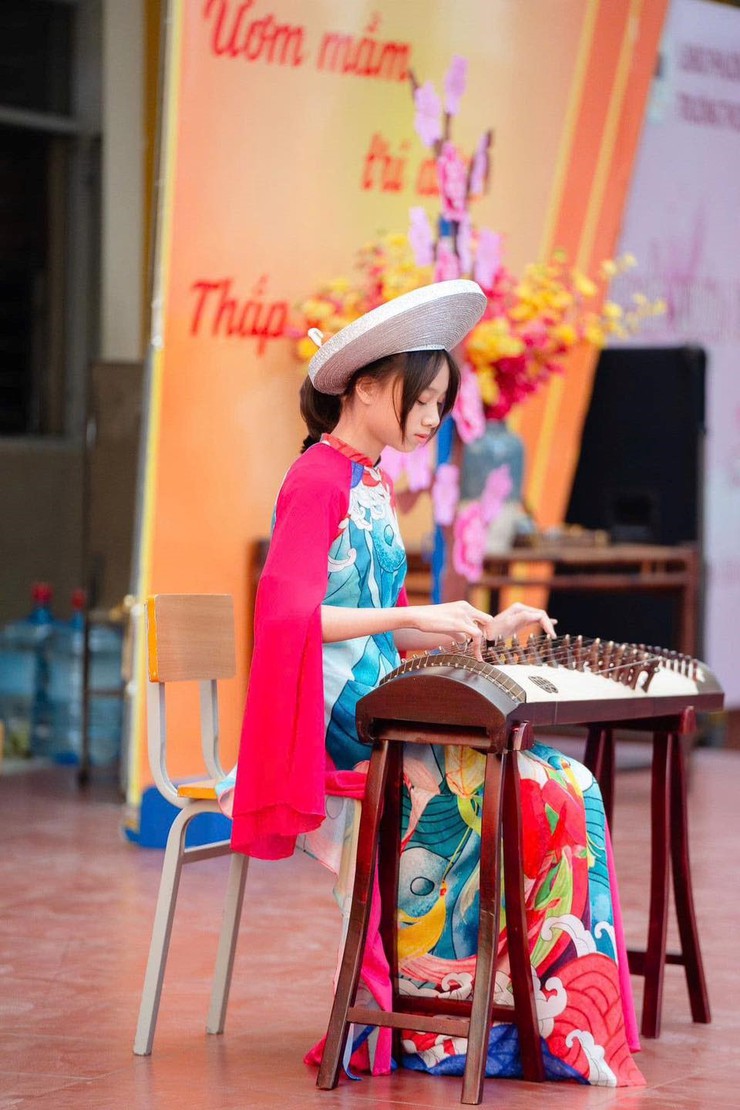 Nguyễn Hoài Bảo An - cô học trò nhỏ say mê đàn tranh của trường THCS Hoàng Liệt- Ảnh 3.