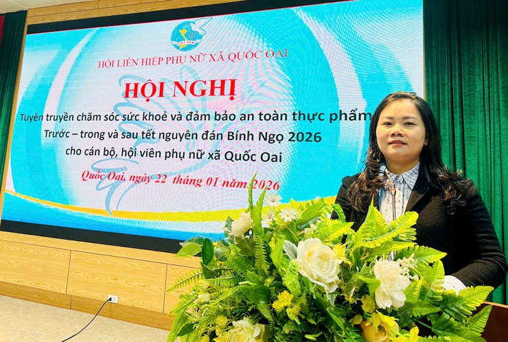 Hội LHPN xã Quốc Oai tổ chức hội nghị tuyên truyền chăm sóc sức khỏe, đảm bảo an toàn thực phẩm dịp tết nguyên đán bính ngọ 2026- Ảnh 3.