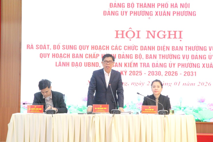 Đảng ủy phường Xuân Phương tổ chức Hội nghị cán bộ chủ chốt thực hiện quy trình công tác quy hoạch cán bộ nhiệm kỳ 2025 - 2030, 2026 - 2031- Ảnh 4.