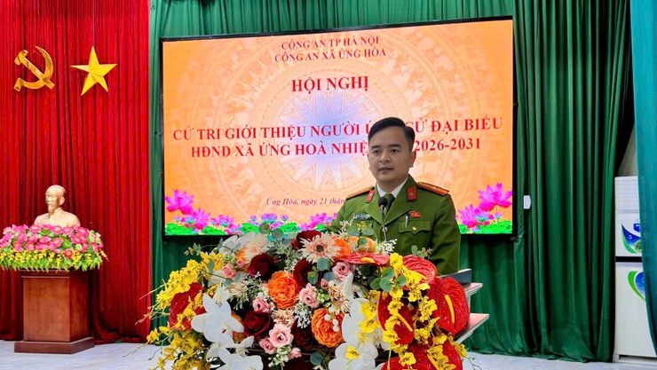 Công an xã Ứng Hoà tổ chức hội nghị giới thiệu nhân sự ứng cử đại biểu HĐND xã nhiệm kỳ 2026 – 2031.- Ảnh 2.