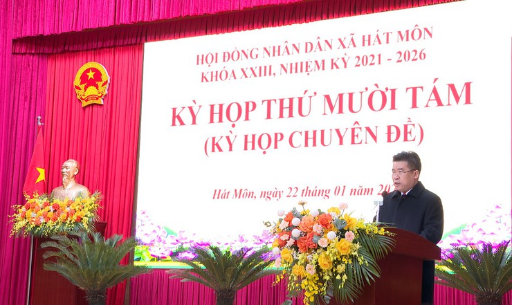 HĐND xã Hát Môn tổ chức Kỳ Hop thứ Mười Tám( Kỳ họp Chuyên đề) khóa XXIII, nhiệm kỳ 2021-2026- Ảnh 2.