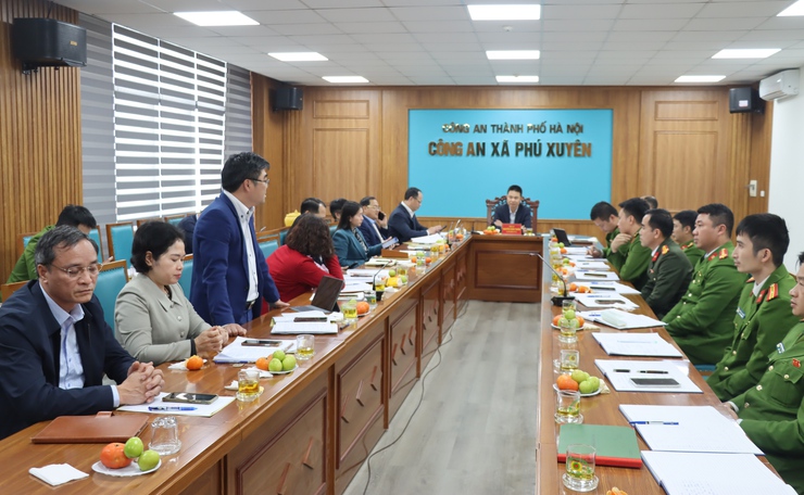 Hội nghị làm việc giữa Đảng ủy xã Phú Xuyên và Ban Chỉ huy Công an xã- Ảnh 6.