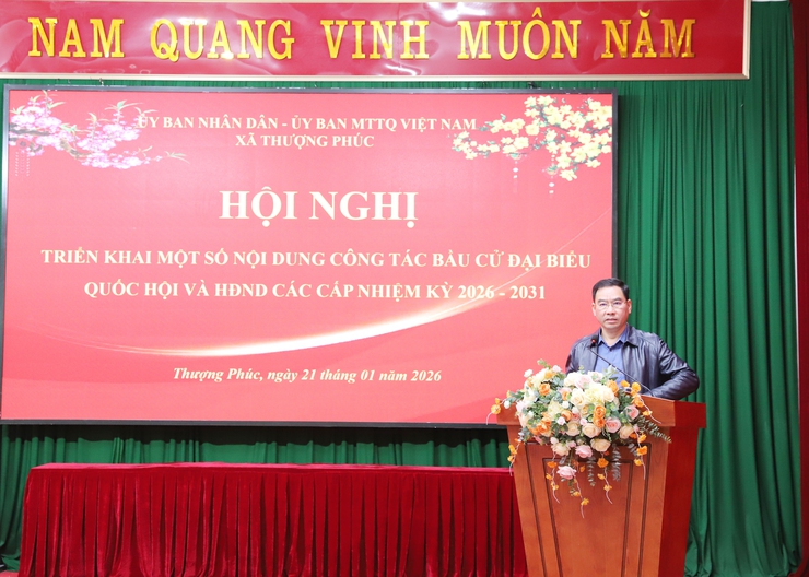 UBND – UBMTTQ xã tổ chức hội nghị triển khai một số nội dung công tác bầu cử đại biểu Quốc hội và HĐND các cấp nhiệm kỳ 2026-2031- Ảnh 2.