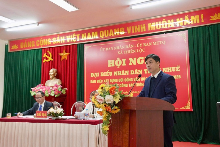 Thôn Nhuế, xã Thiên Lộc tổ chức hội nghị đại biểu nhân dân bàn việc xây dựng đời sống văn hóa ở cơ sở năm 2026; tổng kết công tác Thôn năm 2025- Ảnh 3.