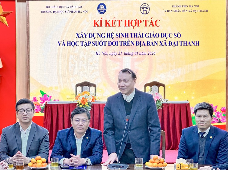 UBND xã Đại Thanh tổ chức ký kết hợp tác phát triển xây dựng hệ sinh thái giáo dục số và học tập suốt đời trên địa bàn xã- Ảnh 6.