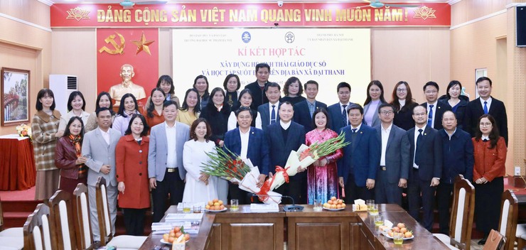 UBND xã Đại Thanh tổ chức ký kết hợp tác phát triển xây dựng hệ sinh thái giáo dục số và học tập suốt đời trên địa bàn xã- Ảnh 7.