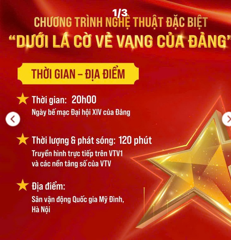 Chương trình nghệ thuật đặc biệt" Dưới lá cờ vẻ vang của Đảng" Chào mừng thành công Đại hội đại biểu toàn quốc lần thứ XIV của Đảng- Ảnh 1.