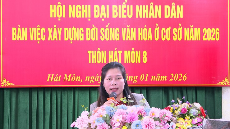 Thôn Hát Môn 8 tổ chức Hội nghị Đại biểu Nhân dân bàn việc xây dựng đời sống văn hóa năm 2026- Ảnh 3.
