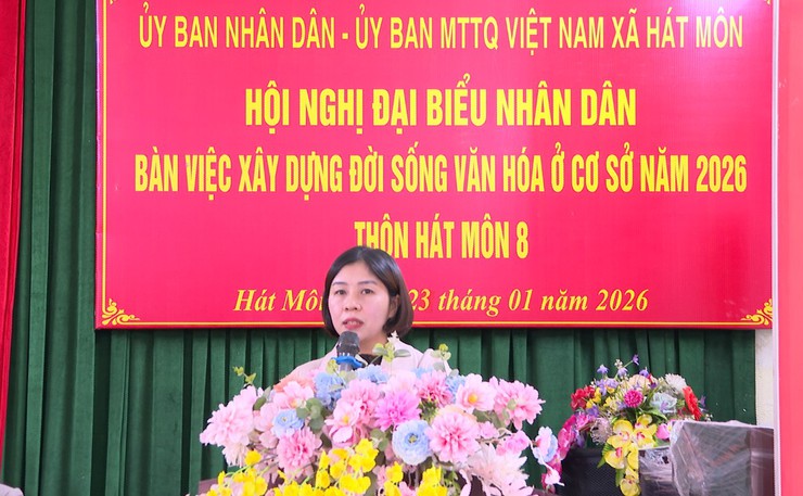 Thôn Hát Môn 8 tổ chức Hội nghị Đại biểu Nhân dân bàn việc xây dựng đời sống văn hóa năm 2026- Ảnh 2.