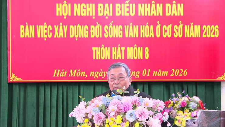 Thôn Hát Môn 8 tổ chức Hội nghị Đại biểu Nhân dân bàn việc xây dựng đời sống văn hóa năm 2026- Ảnh 4.