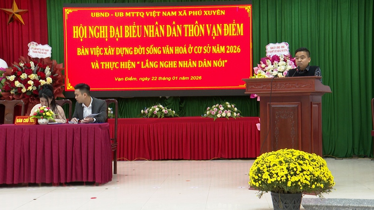 Hội nghị Đại biểu Nhân dân thôn Vạn Điểm bàn xây dựng đời sống văn hóa cơ sở năm 2026 và lắng nghe Nhân dân nói- Ảnh 7.