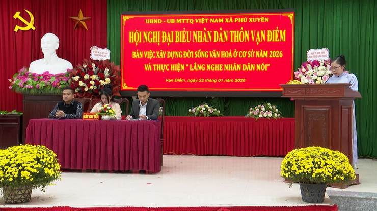 Hội nghị Đại biểu Nhân dân thôn Vạn Điểm bàn xây dựng đời sống văn hóa cơ sở năm 2026 và lắng nghe Nhân dân nói- Ảnh 8.