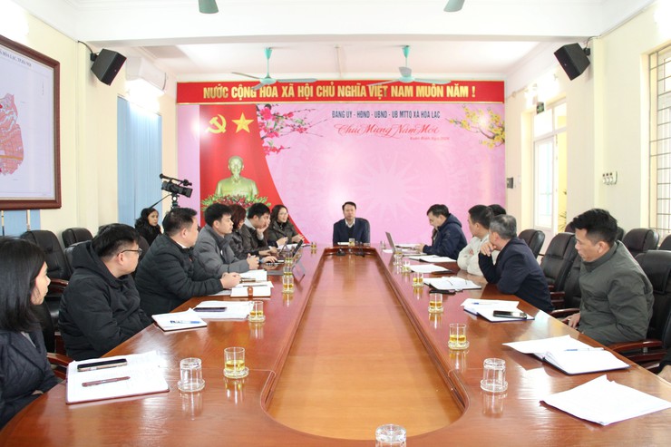 UBND xã Hòa Lạc tổ chức hội nghị nghe báo cáo nhiệm vụ trọng tâm trước, trong và sau Tết Nguyên đán Bính Ngọ 2026- Ảnh 1.