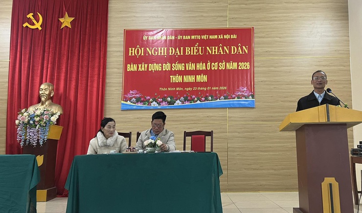 HỘI NGHỊ ĐẠI BIỂU NHÂN DÂN THÔN NINH MÔN BÀN VIỆC XÂY DỰNG ĐỜI SỐNG VĂN HÓA NĂM 2026- Ảnh 3.