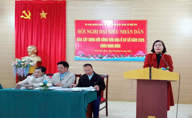 HỘI NGHỊ ĐẠI BIỂU NHÂN DÂN THÔN NINH MÔN BÀN VIỆC XÂY DỰNG ĐỜI SỐNG VĂN HÓA NĂM 2026- Ảnh 1.