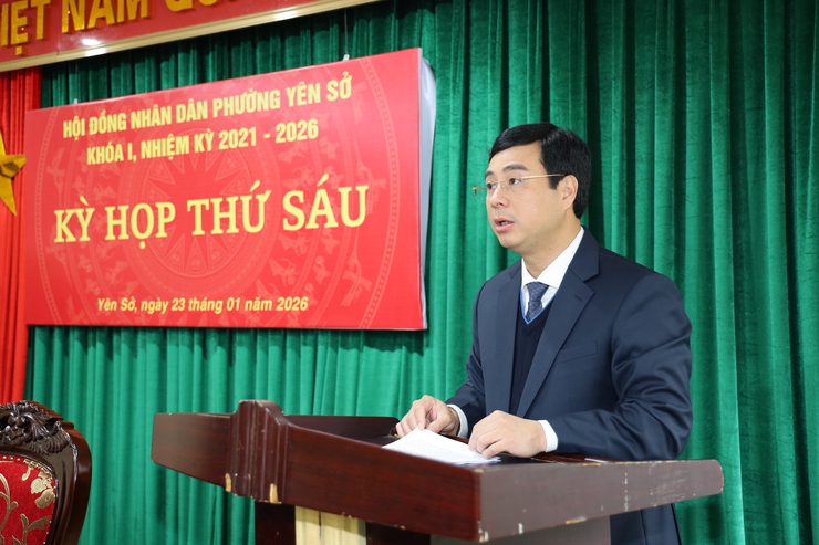 Kỳ họp thứ Sáu, HĐND phường Yên Sở thông qua nhiều nội dung quan trọng- Ảnh 4.