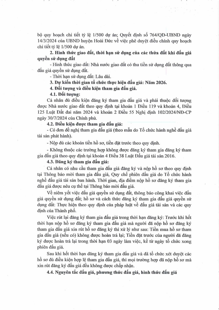 Thông báo đấu giá quyền sử dụng đất ở đối với 25 thửa đất trên địa bàn Tiền Yên - xứ đồng Lòng Khúc, xã Sơn Đồng, thành phố Hà Nội- Ảnh 17.