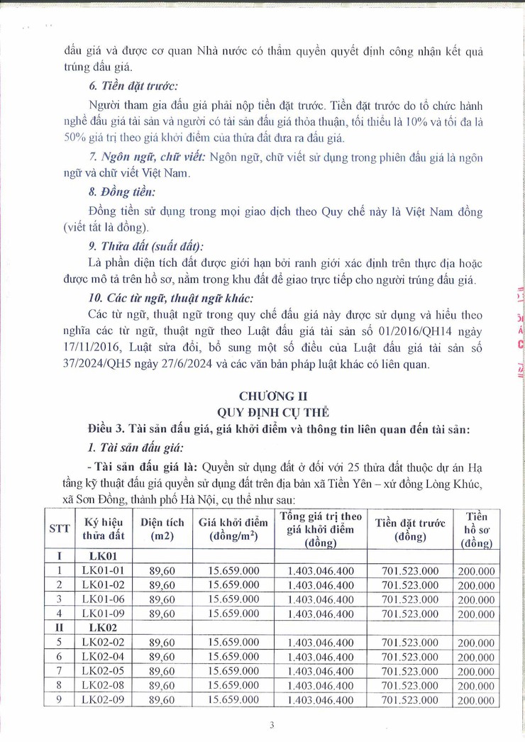 Thông báo đấu giá quyền sử dụng đất ở đối với 25 thửa đất trên địa bàn Tiền Yên - xứ đồng Lòng Khúc, xã Sơn Đồng, thành phố Hà Nội- Ảnh 27.