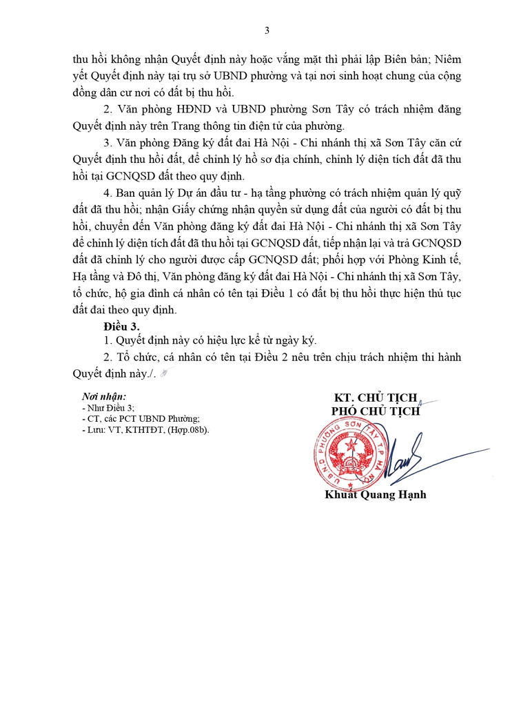 Thông báo công khai Quyết định thu hồi đất để thực hiện Dự án (ông Nguyễn Đăng Châu - Tổ dân phố 3 Tiền Huân)- Ảnh 3.