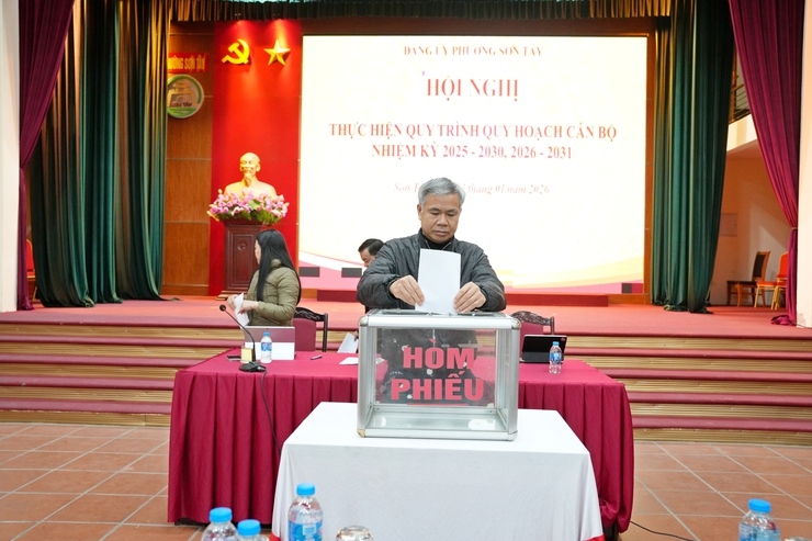 SƠN TÂY TỔ CHỨC LẤY PHIẾU QUY HOẠCH CÁC CHỨC DANH LÃNH ĐẠO CHỦ CHỐT- Ảnh 1.