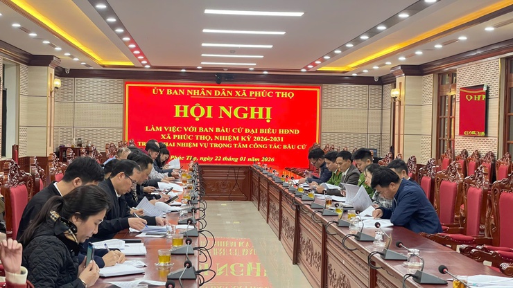 UBND xã làm việc với các Ban bầu cử ĐBQH và đại biểu HĐND xã nhiệm kỳ 2026–2031- Ảnh 8.