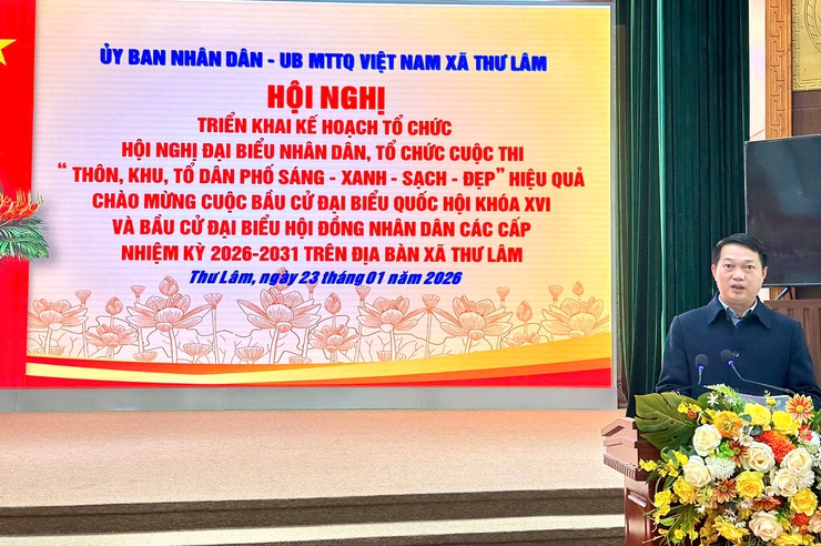 UBND – Ủy ban MTTQ Việt Nam xã Thư Lâm tổ chức Hội nghị triển khai kế hoạch tổ chức Hội nghị đại biểu Nhân dân; Tổ chức cuộc thi “Thôn, khu, tổ dân phố sáng – xanh – sạch – đẹp - Ảnh 5.