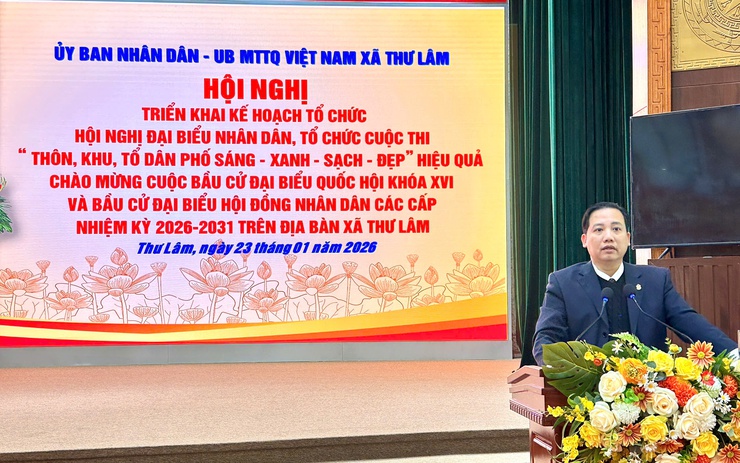 UBND – Ủy ban MTTQ Việt Nam xã Thư Lâm tổ chức Hội nghị triển khai kế hoạch tổ chức Hội nghị đại biểu Nhân dân; Tổ chức cuộc thi “Thôn, khu, tổ dân phố sáng – xanh – sạch – đẹp - Ảnh 6.