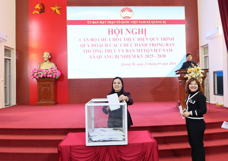 Ủy ban MTTQ Việt Nam xã Quảng Bị tổ chức hội nghị cán bộ chủ chốt thực hiện quy trình quy hoạch các chức danh Ban Thường trực nhiệm kỳ 2025 – 2030 và triển khai chương trình công tác năm 2026- Ảnh 4.