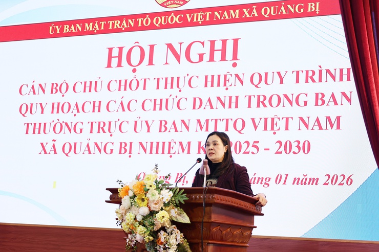 Ủy ban MTTQ Việt Nam xã Quảng Bị tổ chức hội nghị cán bộ chủ chốt thực hiện quy trình quy hoạch các chức danh Ban Thường trực nhiệm kỳ 2025 – 2030 và triển khai chương trình công tác năm 2026- Ảnh 3.