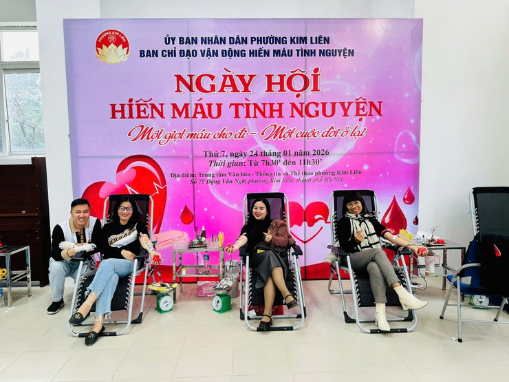 Phường Kim Liên tổ chức Ngày hội hiến máu tình nguyện Xuân hồng năm 2026- Ảnh 3.