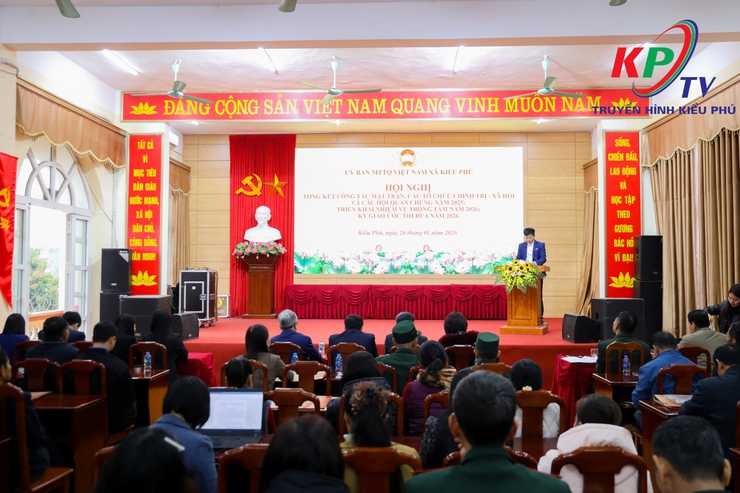 Ủy ban MTTQ Việt Nam xã Kiều Phú tổ chức Hội nghị tổng kết năm 2025, triển khai nhiệm vụ trước, trong và sau Tết Nguyên Đán Bính Ngọ năm 2026. Tổ chức Ký giao ước thi đua năm 2026.- Ảnh 2.