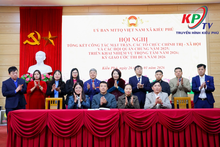 Ủy ban MTTQ Việt Nam xã Kiều Phú tổ chức Hội nghị tổng kết năm 2025, triển khai nhiệm vụ trước, trong và sau Tết Nguyên Đán Bính Ngọ năm 2026. Tổ chức Ký giao ước thi đua năm 2026.- Ảnh 7.
