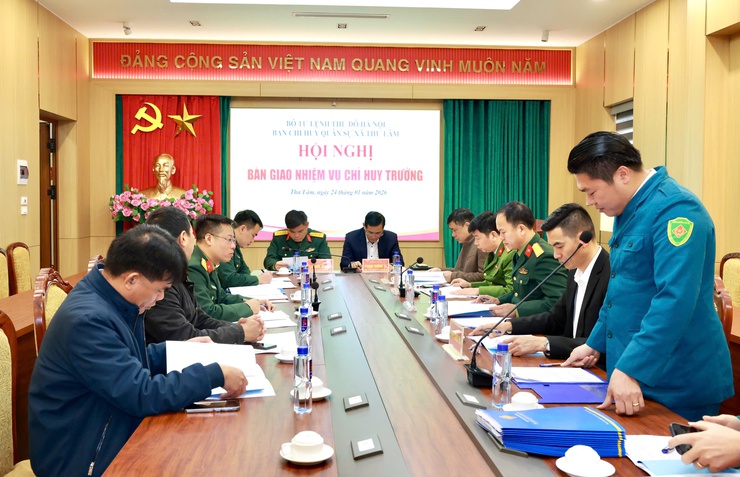 BAN CHỈ HUY QUÂN SỰ XÃ THƯ LÂM TỔ CHỨC HỘI NGHỊ BÀN GIAO NHIỆM VỤ CHỈ HUY TRƯỞNG BAN CHỈ HUY QUÂN SỰ XÃ- Ảnh 1.