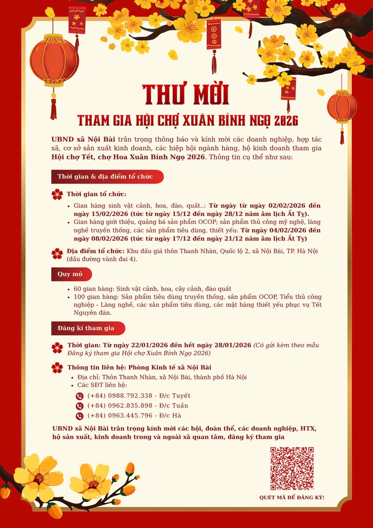 Thư mời tham gia hội chợ xuân Bính Ngọ 2026- Ảnh 1.