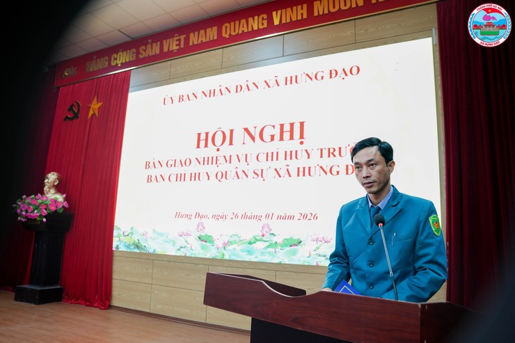 XÃ HƯNG ĐẠO TỔ CHỨC HỘI NGHỊ BÀN GIAO NHIỆM VỤ CHỈ HUY TRƯỞNG BAN CHỈ HUY QUÂN SỰ XÃ- Ảnh 2.