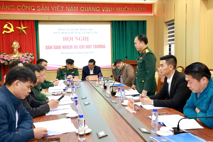 BAN CHỈ HUY QUÂN SỰ XÃ THƯ LÂM TỔ CHỨC HỘI NGHỊ BÀN GIAO NHIỆM VỤ CHỈ HUY TRƯỞNG BAN CHỈ HUY QUÂN SỰ XÃ- Ảnh 3.