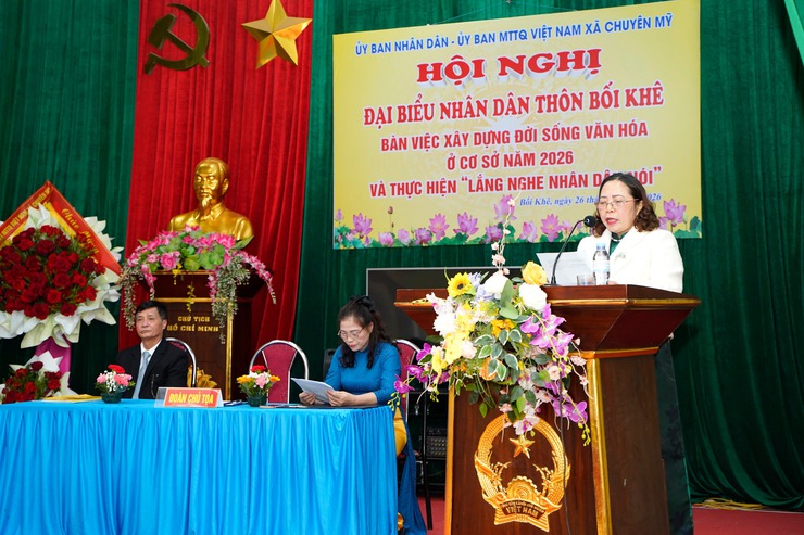 Xã Chuyên Mỹ tổ chức điểm Hội nghị đại biểu Nhân dân 2026 tại thôn Bối Khê- Ảnh 3.