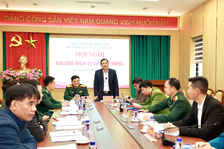 BAN CHỈ HUY QUÂN SỰ XÃ THƯ LÂM TỔ CHỨC HỘI NGHỊ BÀN GIAO NHIỆM VỤ CHỈ HUY TRƯỞNG BAN CHỈ HUY QUÂN SỰ XÃ- Ảnh 5.