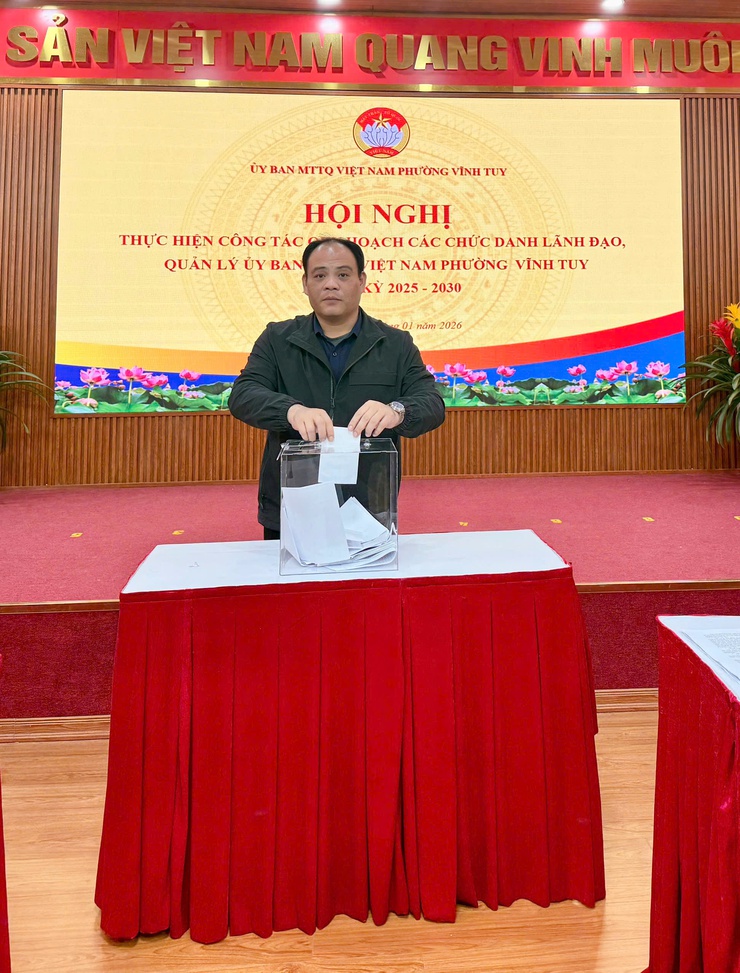 HỘI NGHỊ THỰC HIỆN CÔNG TÁC QUY HOẠCH CÁC CHỨC DANH LÃNH ĐẠO, QUẢN LÝ ỦY BAN MTTQ VIỆT NAM PHƯỜNG VĨNH TUY NHIỆM KỲ 2025 – 2030, 2026 – 2031- Ảnh 3.