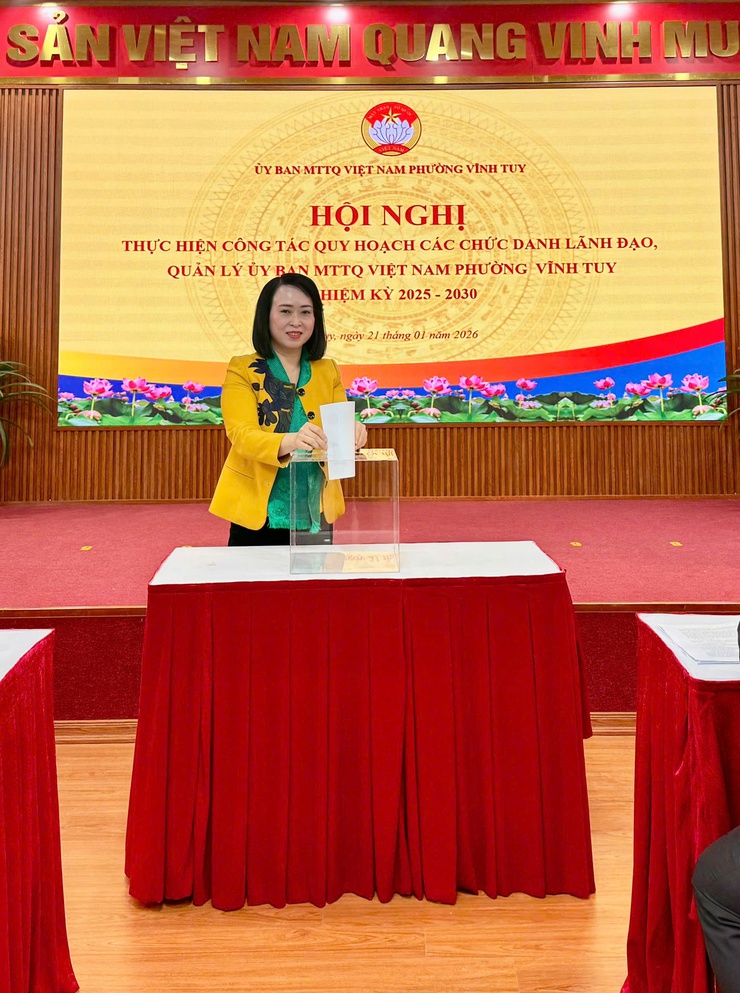 HỘI NGHỊ THỰC HIỆN CÔNG TÁC QUY HOẠCH CÁC CHỨC DANH LÃNH ĐẠO, QUẢN LÝ ỦY BAN MTTQ VIỆT NAM PHƯỜNG VĨNH TUY NHIỆM KỲ 2025 – 2030, 2026 – 2031- Ảnh 2.