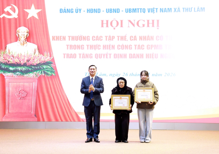 ĐU- HĐND-UBND-UBMTTQ Việt Nam xã Thư Lâm khen thưởng các tập thể, cá nhân có thành tích xuất sắc trong thực hiện công tác GPMB trên địa bàn xã, trao tặng quyết định danh hiệu NTVT- Ảnh 5.