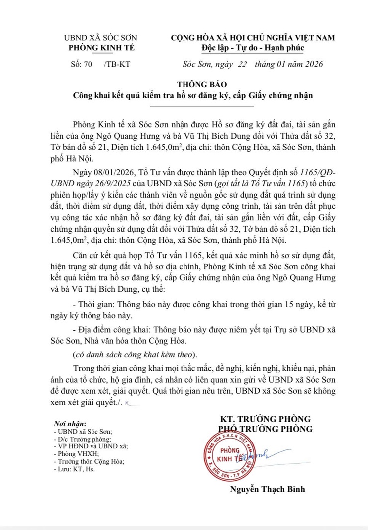 THÔNG BÁO công khai kết quả kiểm tra hồ sơ đăng ký, cấp Giấy chứng nhận- Ảnh 3.