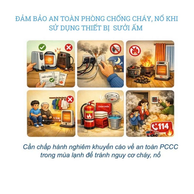 UBND xã Thường Tín khuyến cáo Nhân dân đảm bảo an toàn phòng chống cháy, nổ khi sử dụng thiết bị sưởi ấm- Ảnh 1.