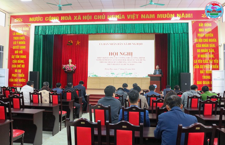 HỘI NGHỊ TRIỂN KHAI CÔNG TÁC CƯỠNG CHẾ CÔNG TRÌNH VI PHẠM TRÊN ĐỊA BÀN XÃ HƯNG ĐẠO- Ảnh 2.