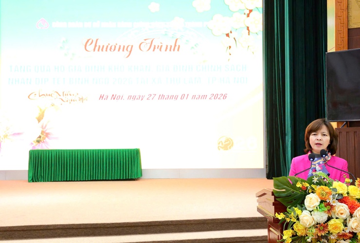 HỘI LIÊN HIỆP PHỤ NỮ XÃ THƯ LÂM PHỐI HỢP NGÂN HÀNG CHÍNH SÁCH XÃ HỘI TRAO QUÀ TẾT XUÂN BÍNH NGỌ NĂM 2026- Ảnh 8.