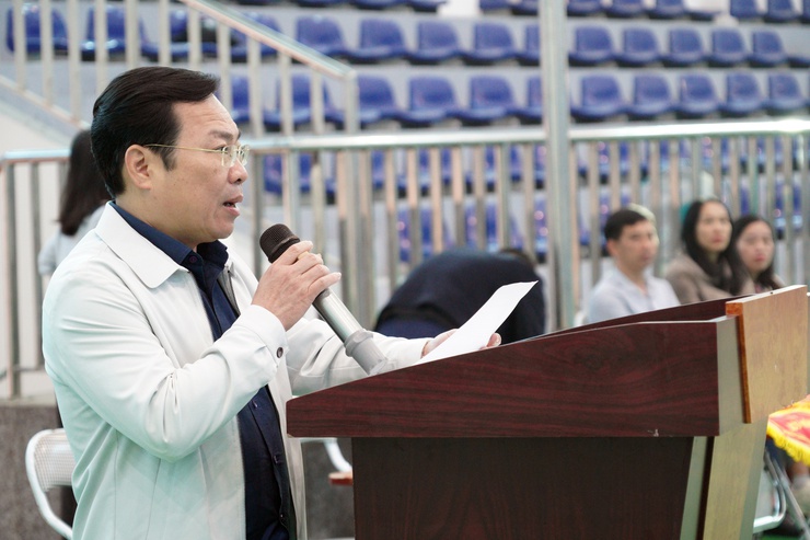 Phường Chương Mỹ tổ chức giải bóng chuyền hơi chào mừng thành công Đại hội đại biểu toàn quốc lần thứ XIV của Đảng- Ảnh 2.