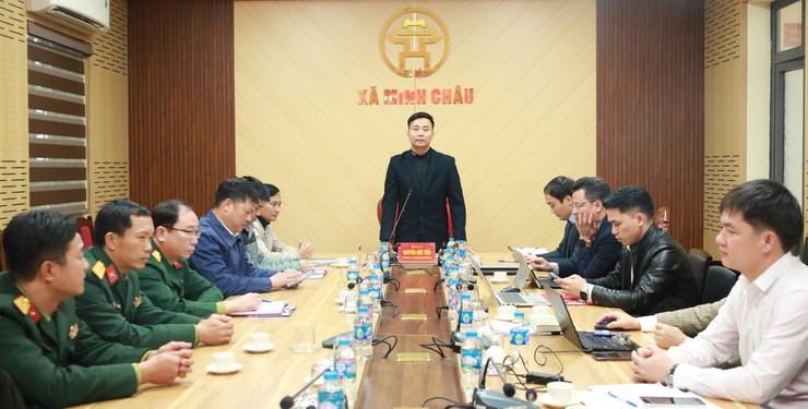 UBND xã Minh Châu tổ chức hội nghị bàn giao nhiệm vụ chỉ huy trưởng Ban Chỉ huy quân sự xã Minh Châu- Ảnh 3.