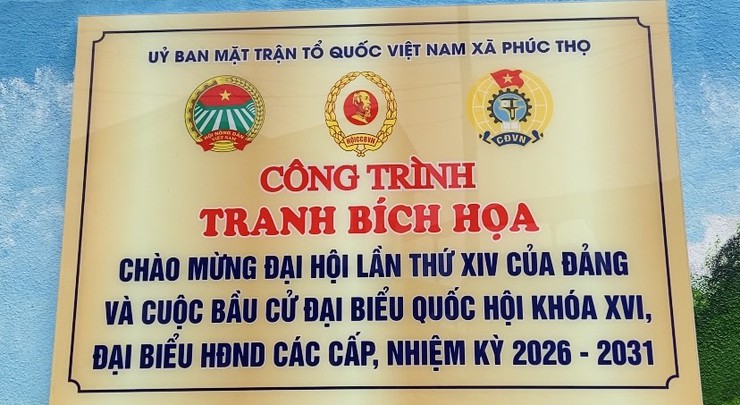 UBMTTQVN xã Phúc Thọ gắn biển công trình chào mừng Đại hội XIV của Đảng và cuộc bầu cử đại biểu Quốc hội, HĐND các cấp nhiệm kỳ 2026–2031- Ảnh 2.
